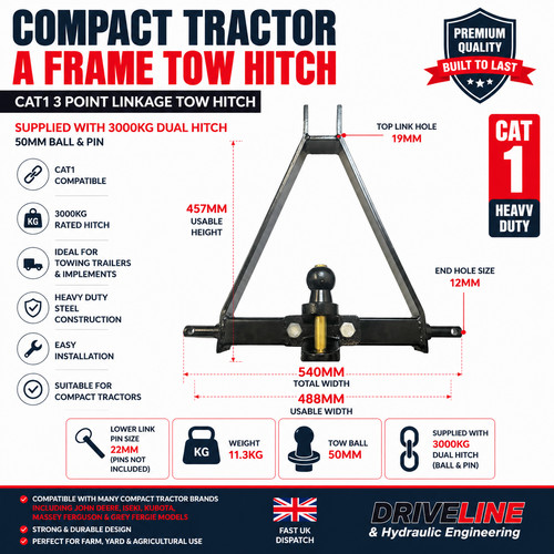 Compact tractor frame tow - compact,